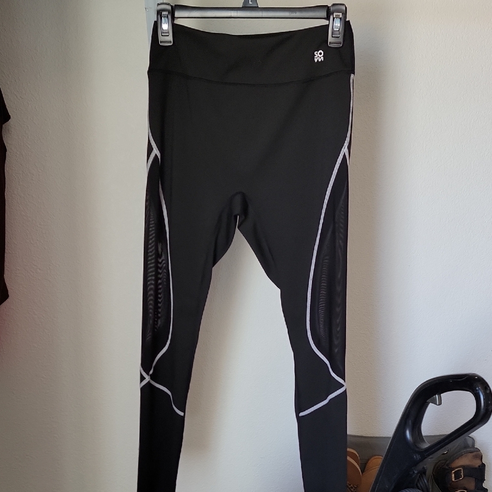 Black Leggings with White Tag